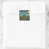 Starry Night Stonehenge Quadratischer Aufkleber (Tasche)
