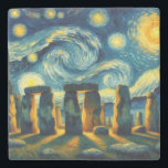 Starry Night Stonehenge Steinuntersetzer<br><div class="desc">Dieses schöne Design zeigt Stonehenge in England im Stil von Vincent Van Gogh's Starry Night.</div>