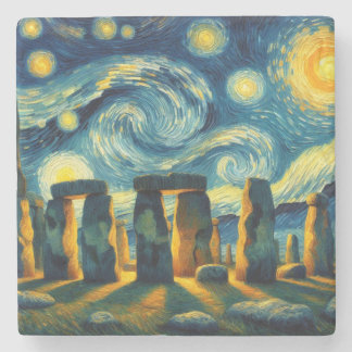 Starry Night Stonehenge Steinuntersetzer
