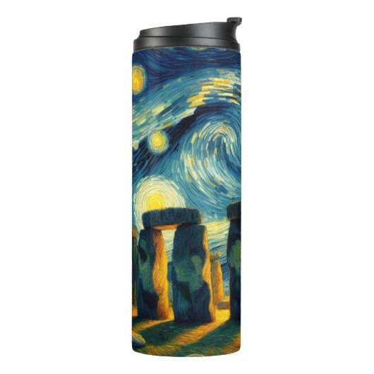 Starry Night Stonehenge Thermosbecher (Nach links gedreht)