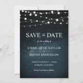 Starry Night String Light Wedding Save the Date (Vorderseite)