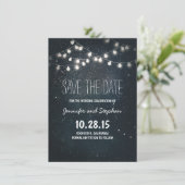 Starry Night String Lights Save the Date (Stehend Vorderseite)