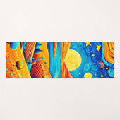 Starry Night Surrealismus Cartoon Art Yogamatte (Vorderseite (Horizontal))