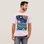 Starry Night Surrealismus T-Shirt (Vorne ganz)