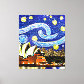 Starry Night Sydney Australia Opernhaus Drawstri Leinwanddruck (Vorderseite)
