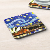 Starry Night Sydney Australia Opernhaus Getränkeuntersetzer (Linke Seite)