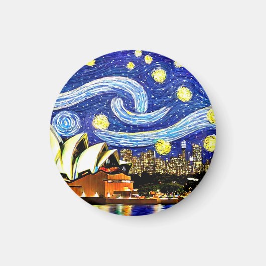 Starry Night Sydney Australia Opernhaus Magnet (Vorne)