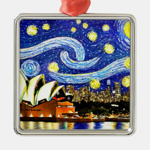 Starry Night Sydney Australia Opernhaus Ornament Aus Metall