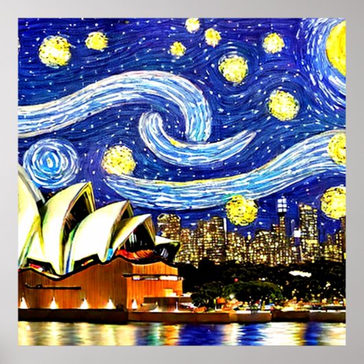 Starry Night Sydney Australia Opernhaus Poster (Vorne)