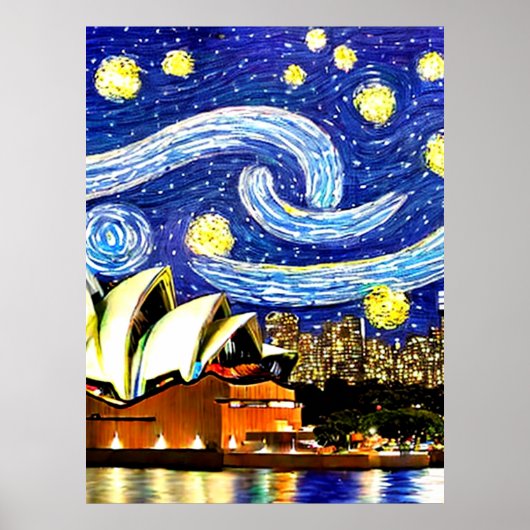 Starry Night Sydney Australia Opernhaus Poster (Vorne)