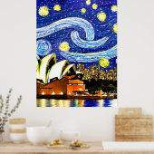 Starry Night Sydney Australia Opernhaus Poster (Küche)