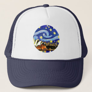 Starry Night Sydney Australia Opernhaus Truckerkappe