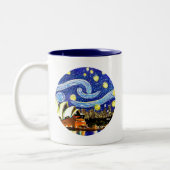 Starry Night Sydney Australia Opernhaus Zweifarbige Tasse (Links)