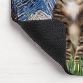 Starry Night - Tabby Tiger cat 30 Mousepad (Ecke)