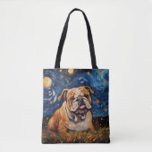 STARRY NIGHT THEMED BULLDOG HUND TASCHE (Vorderseite)