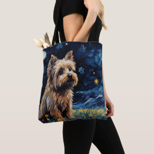 STARRY NIGHT THEMED CAIRN TERRIER DOG TASCHE