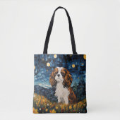 STARRY NIGHT THEMED CAVALIER KING CHARLES SPANIEL TASCHE (Vorderseite)