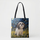 STARRY NIGHT THEMED LHASA APSO DOG TASCHE (Vorderseite)
