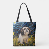 STARRY NIGHT THEMED LHASA APSO DOG TASCHE (Rückseite)