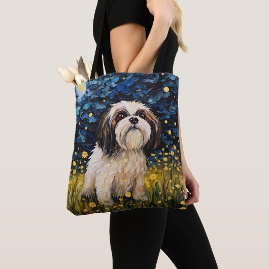 STARRY NIGHT THEMED LHASA APSO DOG TASCHE (Von Nahem)