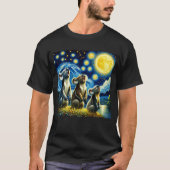 Starry Night Three Koalas Howling am Moon Van T-Shirt (Vorderseite)