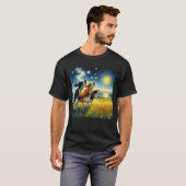 Starry Night Three Kuws Howling at Moon Van Gogh T-Shirt (Vorne ganz)