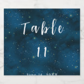 Starry Night Tischnummer Wedding Schaumweinetikett (Einzelnes Label)