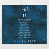 Starry Night Tischnummer Wedding Schaumweinetikett (Einzelnes Label)