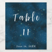 Starry Night Tischnummer Wedding Weinetikett (Einzelnes Label)