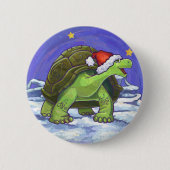 Starry Night Tortoise Weihnachten Button (Vorderseite)