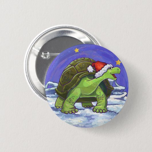 Starry Night Tortoise Weihnachten Button (Vorne & Hinten)