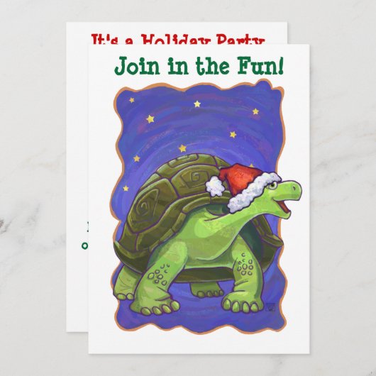 Starry Night Tortoise Weihnachten Einladung (Vorne/Hinten)