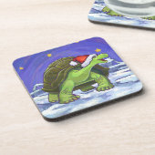 Starry Night Tortoise Weihnachten Getränkeuntersetzer (Linke Seite)