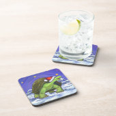 Starry Night Tortoise Weihnachten Getränkeuntersetzer (Rechte Seite)