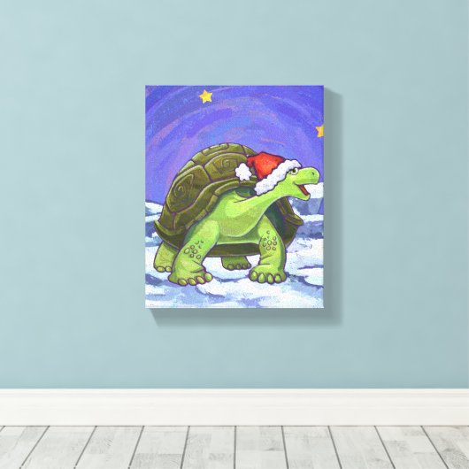 Starry Night Tortoise Weihnachten Leinwanddruck (Insitu (Holzboden))