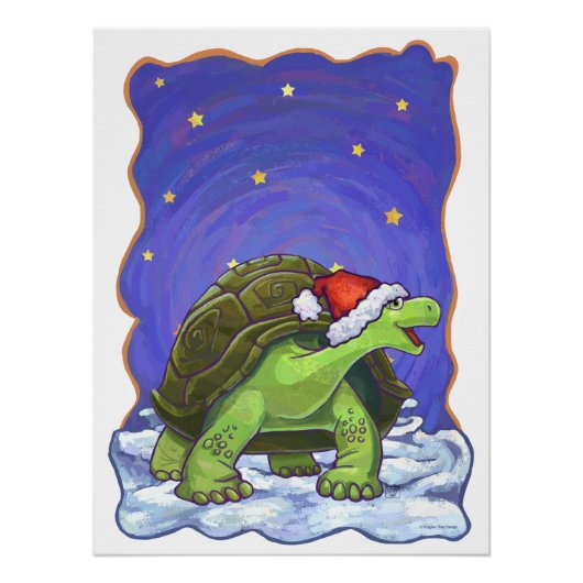 Starry Night Tortoise Weihnachten Poster (Vorderseite)