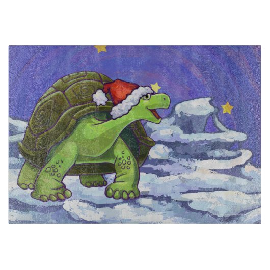 Starry Night Tortoise Weihnachten Schneidebrett (Vorderseite)