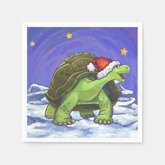 Starry Night Tortoise Weihnachten Serviette (Vorderseite)