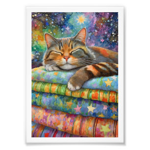Starry Night Tortoiseshell Cat Fotodruck
