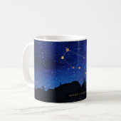 Starry Night Tree Gold Gemini Zodiac Constellation Kaffeetasse (Vorderseite Links)