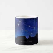 Starry Night Tree Gold Gemini Zodiac Constellation Kaffeetasse (Mittel)