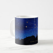 Starry Night Tree Gold Taurus Zodiac Constellation Kaffeetasse (Vorderseite Links)