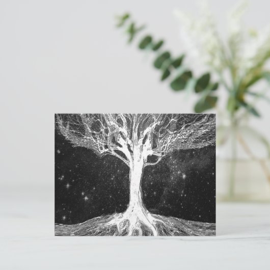Starry Night Tree of Life Postkarte (Stehend Vorderseite)
