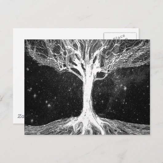 Starry Night Tree of Life Postkarte (Vorne/Hinten)