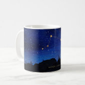 Starry Night Trees Gold Aries Zodiac Constellation Kaffeetasse (Vorderseite Links)