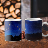 Starry Night Trees Gold Aries Zodiac Constellation Kaffeetasse