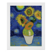 Starry Night trifft Sonnenblumen von Ricaso Poster (Vorderseite)