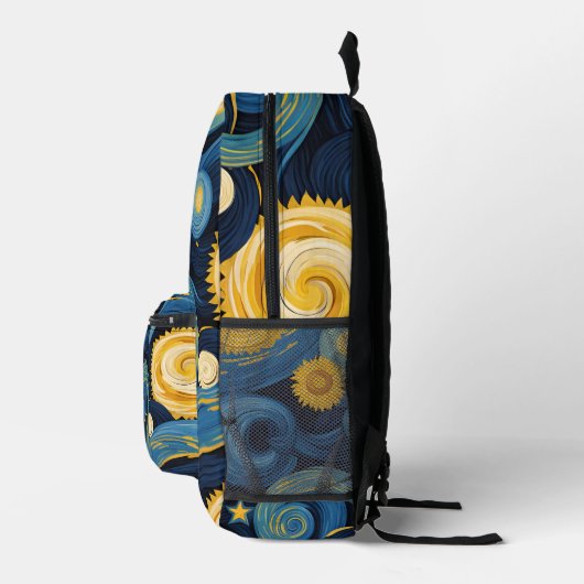Starry Night trifft Sunflowers Van Gogh Mashup Bedruckter Rucksack (Rechts)