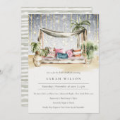 Starry Night Tropical Cabana Babydusche einladen Dankeskarte (Vorne/Hinten)