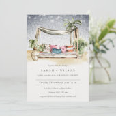 Starry Night Tropical Cabana Vow Renewal Einladung (Stehend Vorderseite)